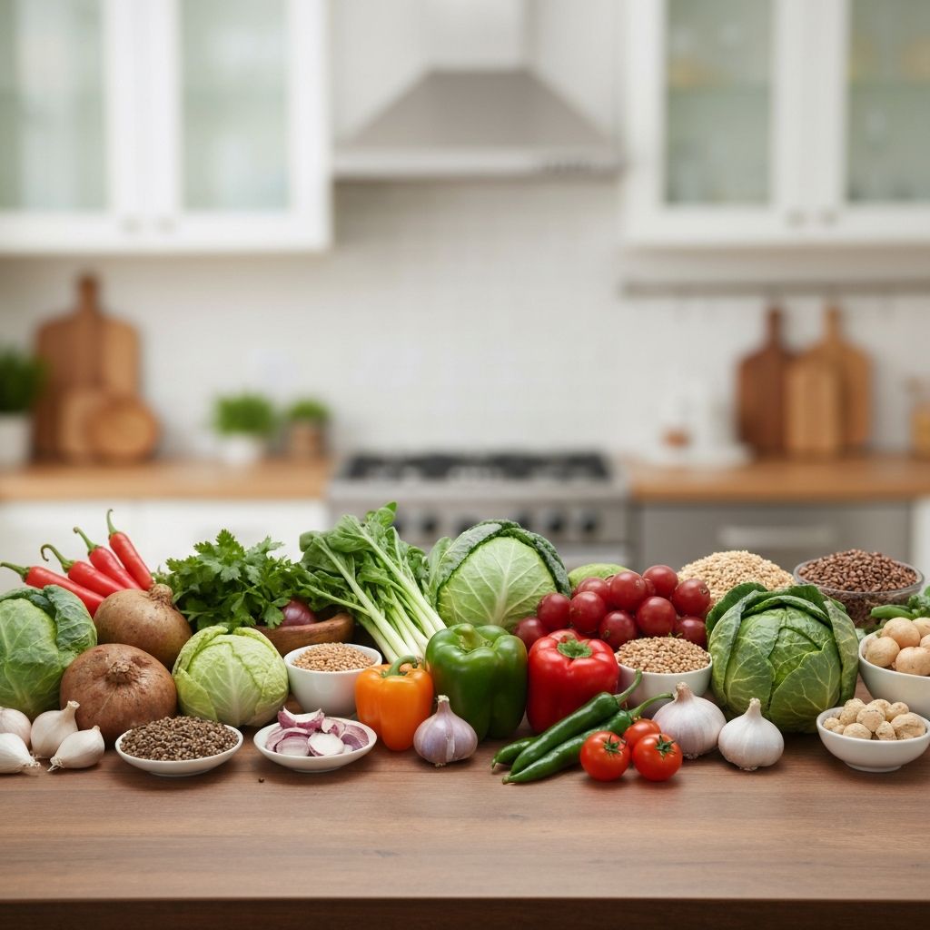 Fresh vegetables and healthy ingredients